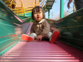 初めてのローラーすべり台！